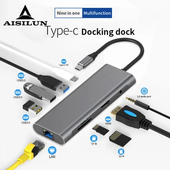 9/5/4 in one TYPE-C Docking Station Multi function high quality Carbon alloy USB 3.0 HDMI for Samsung Macbook Pro DELL Surface
9/5/4 in one TYPE-C Docking Station Multi function high quality Carbon alloy USB 3.0 HDMI for Samsung Macbook Pro DELL Surface