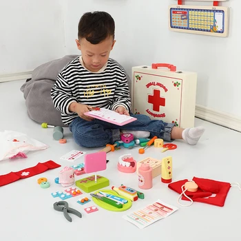 Children Pretend Play Doctor Toy Set Portable Backpack Medical Kit Kids Educational Role Play Classic Toys Xmas Gifts
Children Pretend Play Doctor Toy Set Portable Backpack Medical Kit Kids Educational Role Play Classic Toys Xmas Gifts
