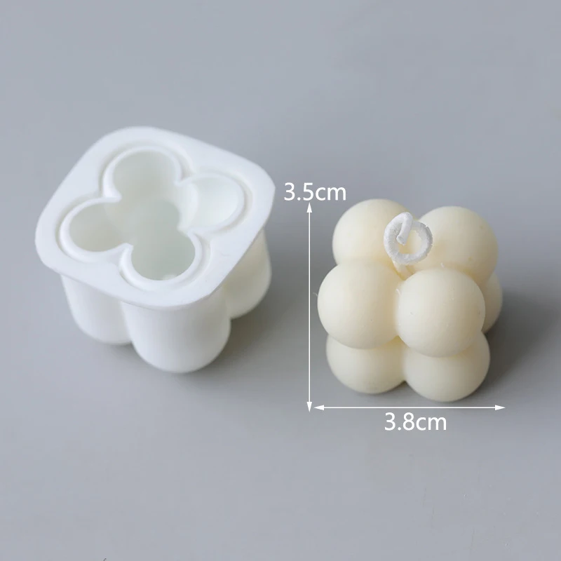 per Candela Profumata di Soia Cera Handmade Soap ZXT 2 Pezzi Stampo per Candele 3D Candela Stampi,Piazza Palla Candela Stampi 3D Fai da Te Candele Stampo