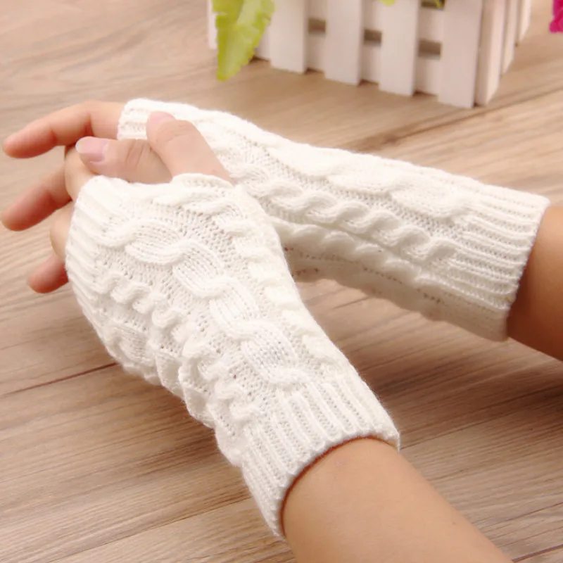 Женские стильные перчатки для рук зимние вязаные крючком из искусственной