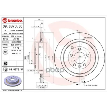 Disc brake rear. With UV coating Land Rover Discovery III (l319) 07/04-09/09 / Land Rover Discover Brembo art. 09.8876.31
Disc brake rear. With UV coating Land Rover Discovery III (l319) 07/04-09/09 / Land Rover Discover Brembo art. 09.8876.31