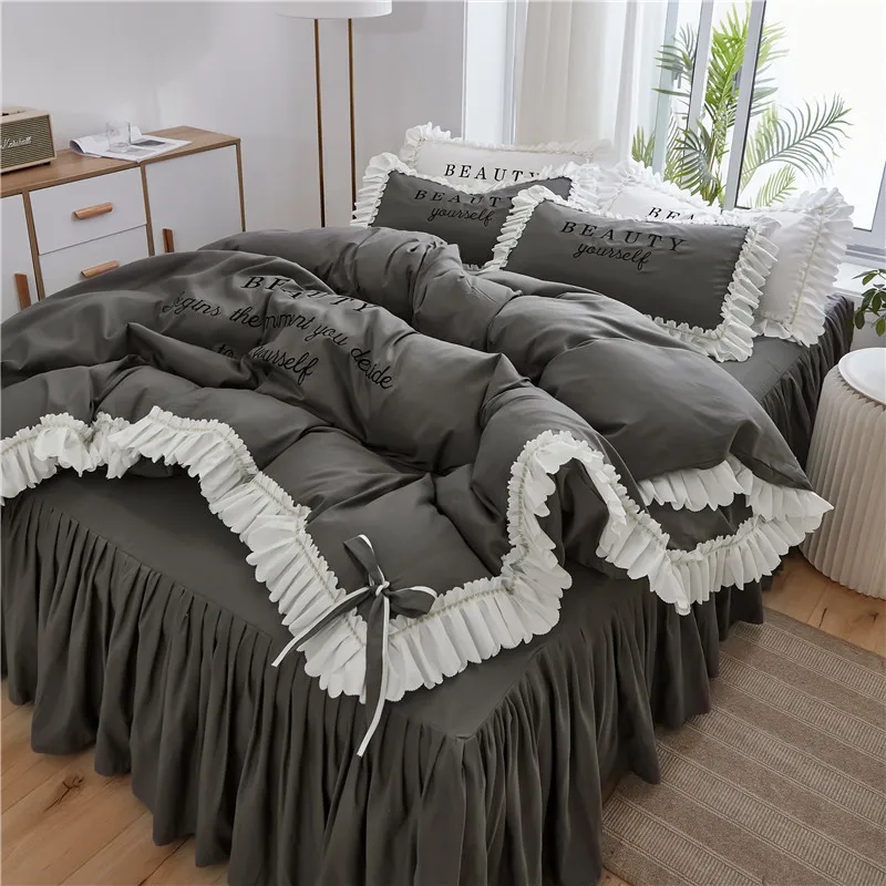 Princess Style Home Bedding Set Four Pieces Embroidery Letters Pattern Bowknot P9
Princess Style Home Bedding Set Four Pieces Embroidery Letters Pattern Bowknot P9