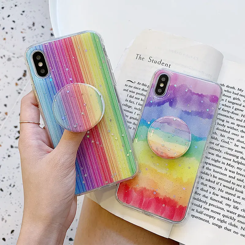 Rainbow Colorful Stand Holder Case For iPhone XR XS Max X 6 6S Plus Shockproof Candy Color TPU Cover For iPhone 8 7 Plus X XR
Rainbow Colorful Stand Holder Case For iPhone XR XS Max X 6 6S Plus Shockproof Candy Color TPU Cover For iPhone 8 7 Plus X XR