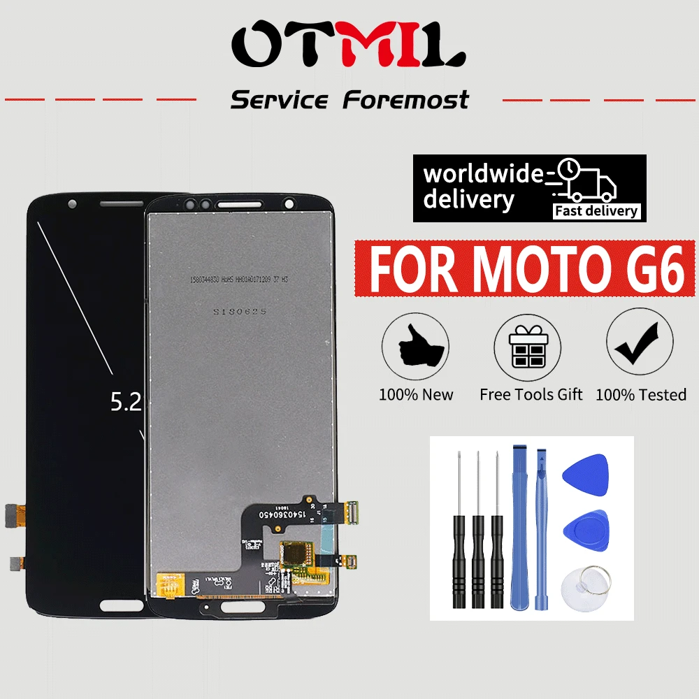 5.7" 100% New LCD For Motorola Moto G6 LCD Display Touch Screen Frame Digitizer Assembly For Moto G6 Display XT1925-3 XT1925-5#1
5.7" 100% New LCD For Motorola Moto G6 LCD Display Touch Screen Frame Digitizer Assembly For Moto G6 Display XT1925-3 XT1925-5#1