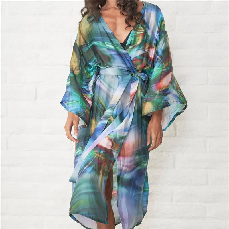 2019 Green Bohemian Printed Kimono Wrap Dress Plus Size Women Summer Beach Wear Chiffon Tunic Elegant Full Sleeve Dress N942
2019 Green Bohemian Printed Kimono Wrap Dress Plus Size Women Summer Beach Wear Chiffon Tunic Elegant Full Sleeve Dress N942
