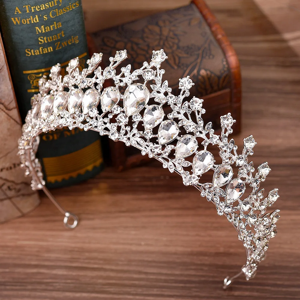 Bride Headdress Luxury Shiny Man-made Diamond Crown Korean Style Sweet Princess Hair Accessories Marriage Ceremony Wedding Acces