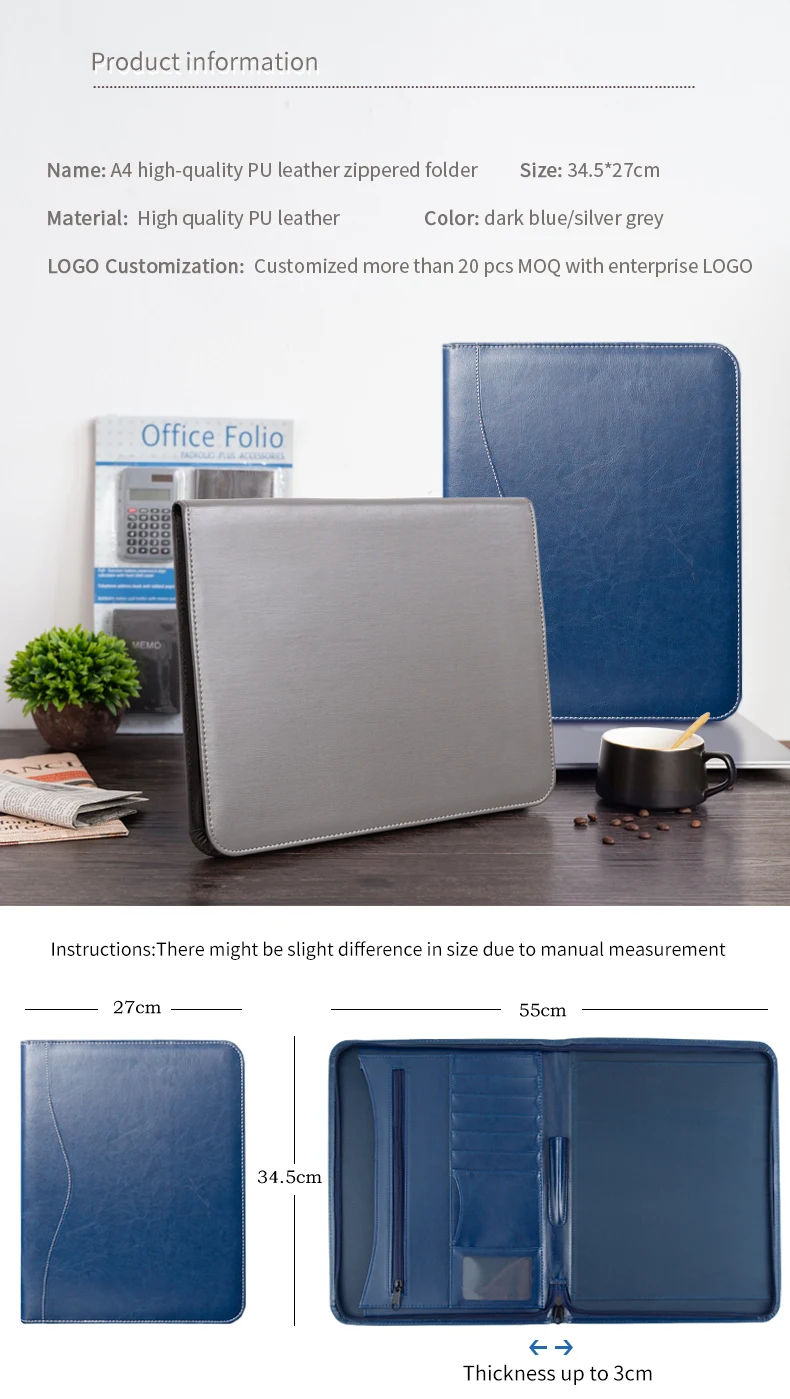 A4 Padfolio Document Folder PU Leather Zipped Conference Bag Business Briefcase Office Supply folder manager With Calculator
A4 Padfolio Document Folder PU Leather Zipped Conference Bag Business Briefcase Office Supply folder manager With Calculator