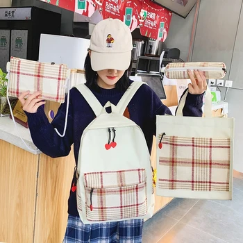 4pcs School Bags Set Korea Backbag For Teenager Girls canvas women Laptop Backpack Student Book Bag Mochila Escolar 2020 Satchel 
4pcs School Bags Set Korea Backbag For Teenager Girls canvas women Laptop Backpack Student Book Bag Mochila Escolar 2020 Satchel