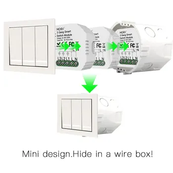 WiFi Smart Light Switch Module Mini 3 Gang Remote Voice Control Smart Home Electrical Switch Accessories AC90-250V
WiFi Smart Light Switch Module Mini 3 Gang Remote Voice Control Smart Home Electrical Switch Accessories AC90-250V