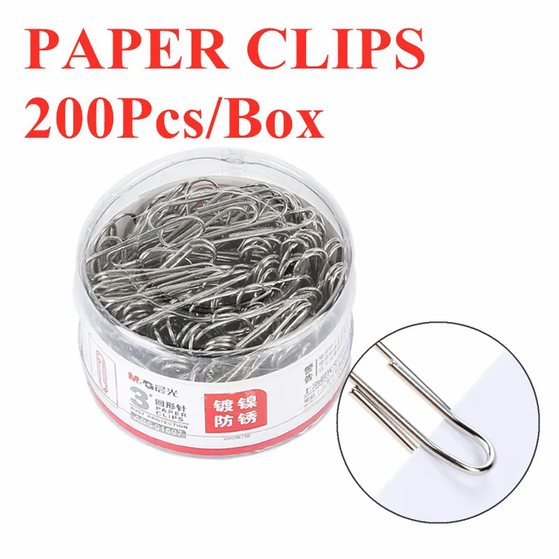 M&G 200 Pcs/barrel New Silver round Paper Clips Metal Clips Memo Clip Bookmarks Stationary Office Accessories School Supplies
M&G 200 Pcs/barrel New Silver round Paper Clips Metal Clips Memo Clip Bookmarks Stationary Office Accessories School Supplies
