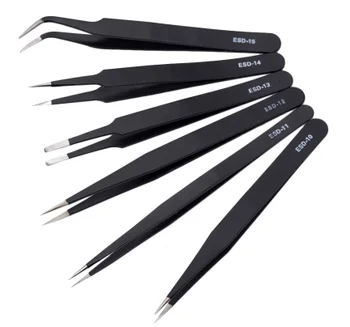 1/6PCS Anti-static ESD Stainless Steel Tweezers Maintenance Tools Industrial Precision Curved Straight Tweezers Repair HandTools
1/6PCS Anti-static ESD Stainless Steel Tweezers Maintenance Tools Industrial Precision Curved Straight Tweezers Repair HandTools