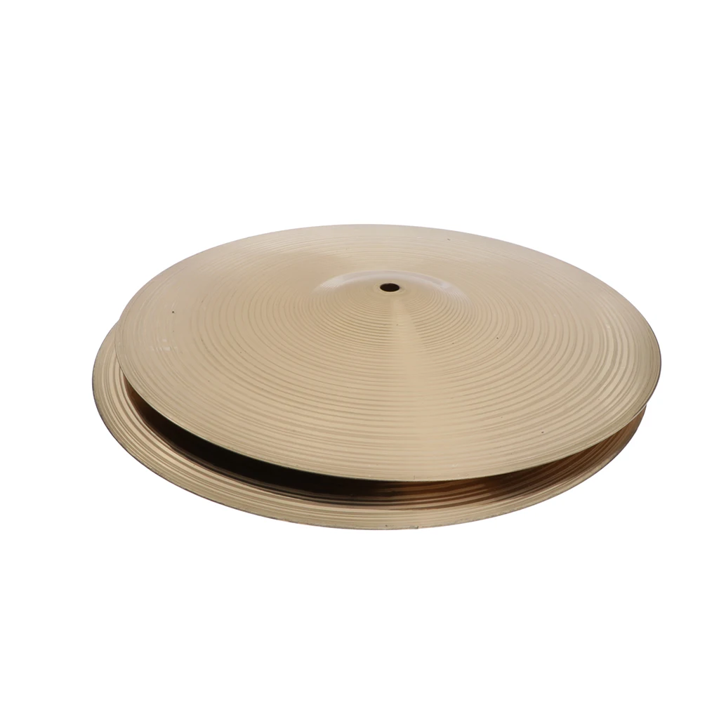 Pack of 2 Brass Drum Hi Hat Cymbals 14in for Drummer Beginners Pack of 2 Brass Drum Hi Hat Cymbals 14in for Drummer Beginners