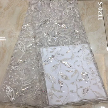 Shining Sequins African lace fabric 2020 White High Quality Embroidered French Tulle Lace Fabric for Nigerian Party Dress
Shining Sequins African lace fabric 2020 White High Quality Embroidered French Tulle Lace Fabric for Nigerian Party Dress