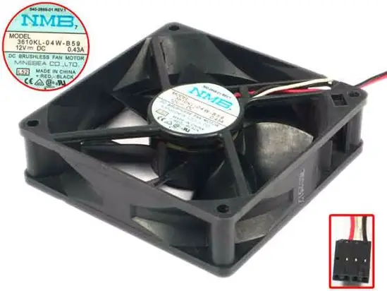 NMB-MAT 3610KL-04W-B59 L52 DC 12V 0.43A 90x90x25 мм вентилятор охлаждения сервера
NMB-MAT 3610KL-04W-B59 L52 DC 12V 0.43A 90x90x25 мм вентилятор охлаждения сервера
