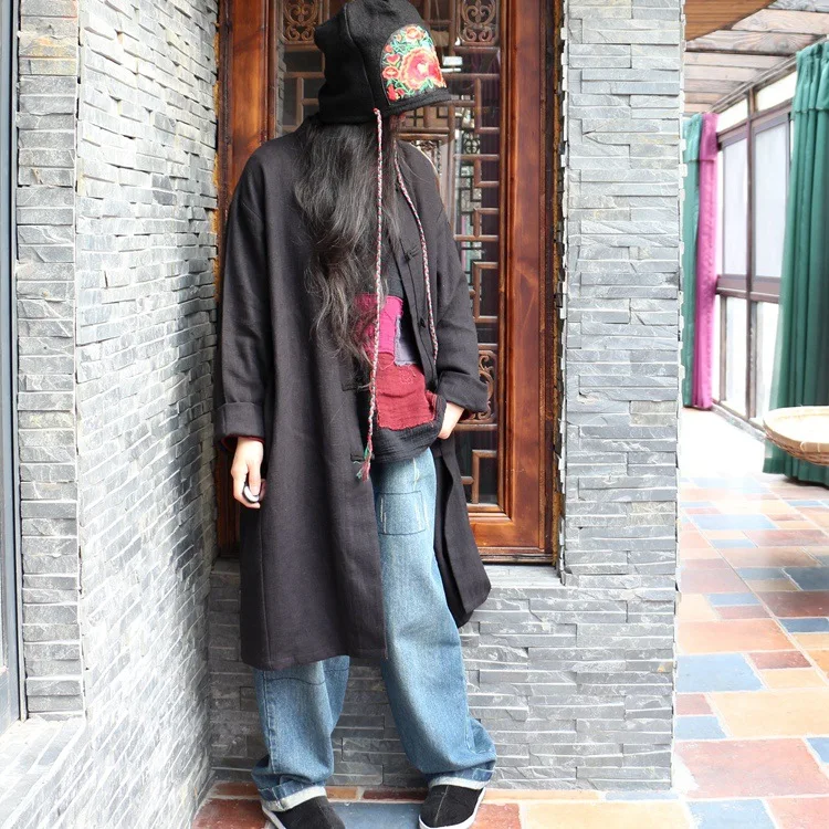 2019 luo gu ni Retro Washing Hemp Bag Handmade Stitching Loose-Fit Chinese Button Knots Coat 1278
2019 luo gu ni Retro Washing Hemp Bag Handmade Stitching Loose-Fit Chinese Button Knots Coat 1278