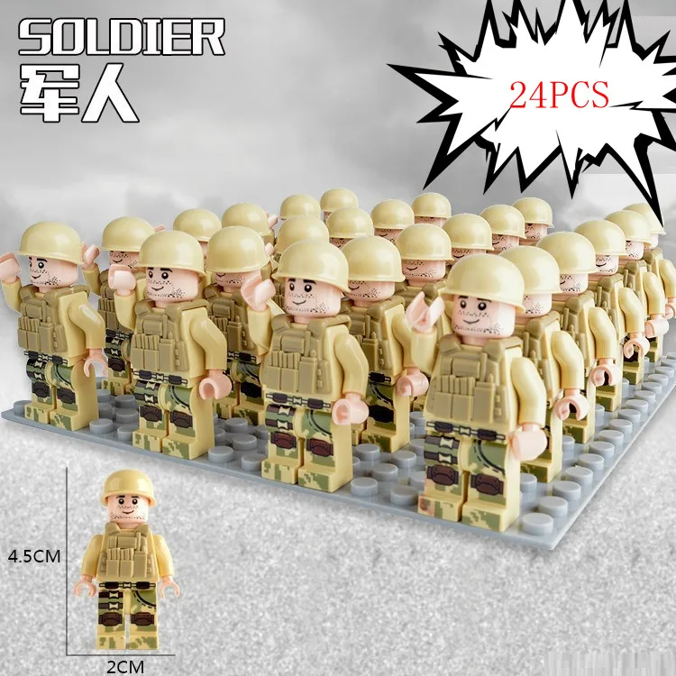 24Pcs/Lot LegoING Army Marine Corps Minifigured Imperial Royal Guards Soldier Unsullied Playmobil Building Blocks Children Toys
24Pcs/Lot LegoING Army Marine Corps Minifigured Imperial Royal Guards Soldier Unsullied Playmobil Building Blocks Children Toys