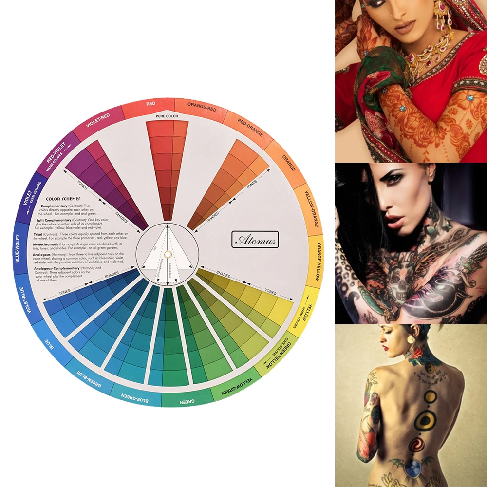 Generic Color Wheel Practical Color Chart Selector Paper For Tattoo ...