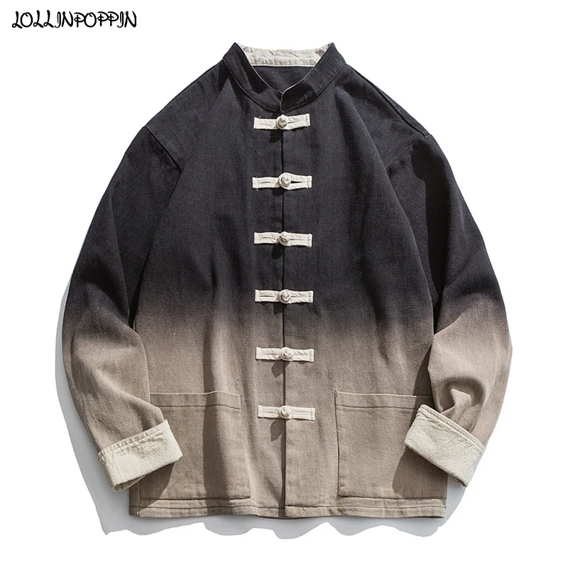 Gradient Color Men Chinese Style Mandarin Collar Jacket Frog Closures Retro Garment Washed Cotton Twill Man Stand Collar Coat
Gradient Color Men Chinese Style Mandarin Collar Jacket Frog Closures Retro Garment Washed Cotton Twill Man Stand Collar Coat