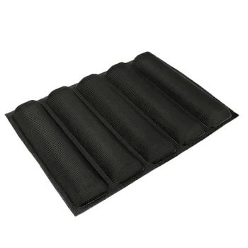 5 Grids Silicone Breathable French Bread Mold 12-Inch Non-Stick Baguette Wave Mould Perforated French Bread Baking Mat Liner Pan
5 Grids Silicone Breathable French Bread Mold 12-Inch Non-Stick Baguette Wave Mould Perforated French Bread Baking Mat Liner Pan