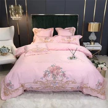 Luxury Pink Europe Palace Bedding Set Satin Silk Cotton Floral Embroidery Double Duvet Cover Bed Linen Pillowcases Home Textile
Luxury Pink Europe Palace Bedding Set Satin Silk Cotton Floral Embroidery Double Duvet Cover Bed Linen Pillowcases Home Textile