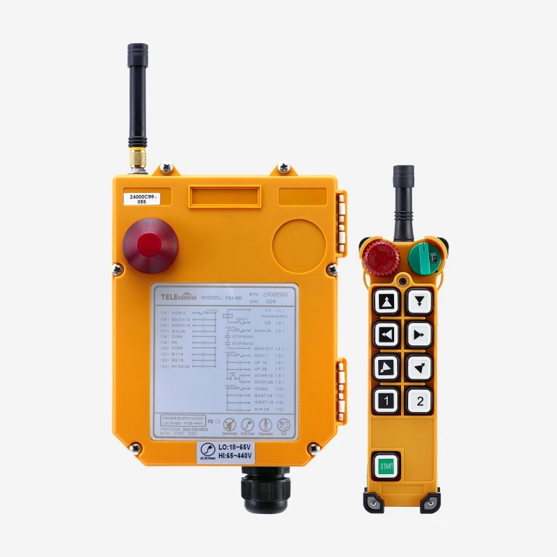Crane and hoist accessory F24-8D radio wireless Industrial Remote Control UHF 18-65V or 65-440V
Crane and hoist accessory F24-8D radio wireless Industrial Remote Control UHF 18-65V or 65-440V