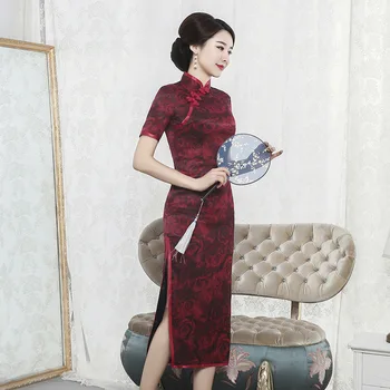 Embroidered New Hot Sale Spring/summer 2020 Silk Cheongsam Watered Gauze Big Flower Fork Modified Long Dress Fashionable Collar
Embroidered New Hot Sale Spring/summer 2020 Silk Cheongsam Watered Gauze Big Flower Fork Modified Long Dress Fashionable Collar