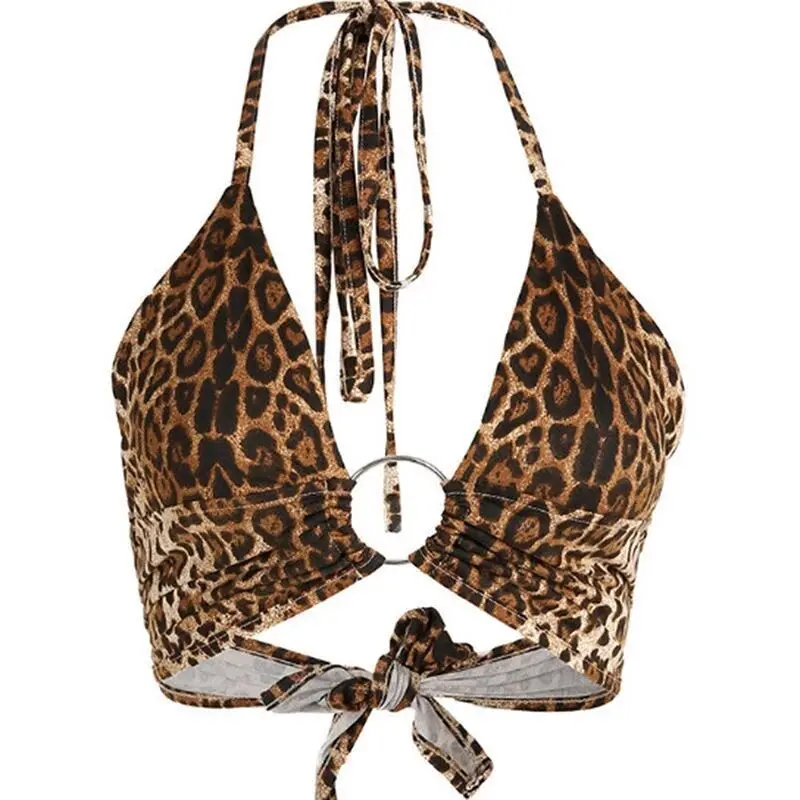 Peachtan Halter leopard bikini 2020 ladies swimwear women Sexy swimsuit Female bathing suit Summer beach wear Micro bikini set