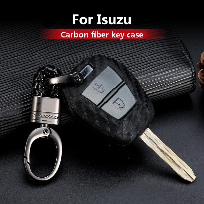 2 Buttons New Carbon Fiber Silica Gel Remote Car Key Case Shell For Isuzu D-Max TOY43 MUX Mu-x Truck Auto Cover Accessories | Автомобили и