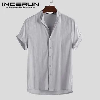 INCERUN Men Shirt Solid Color Cotton Stand Collar Short Sleeve Breathable Blouse Street Casual Men Brand Shirts Camisa Harajuku
INCERUN Men Shirt Solid Color Cotton Stand Collar Short Sleeve Breathable Blouse Street Casual Men Brand Shirts Camisa Harajuku