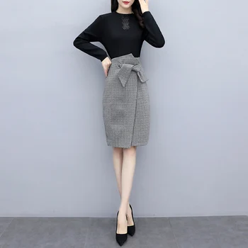 FMFSSOM Rhinestone sweater skirt two-piece suit 2020 spring and autumn temperament waist knit woolen bag hip skirt women
FMFSSOM Rhinestone sweater skirt two-piece suit 2020 spring and autumn temperament waist knit woolen bag hip skirt women