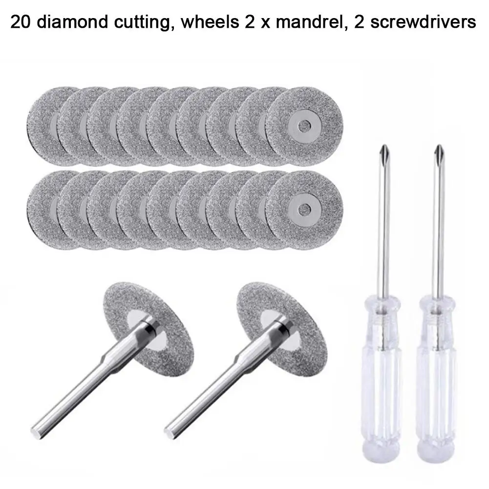 22MM Diamond Cutting Wheel Set With Mandrel Screwdriver Good Quality Versatile Diamond Cutting Wheel Set For Rotary Tool
22MM Diamond Cutting Wheel Set With Mandrel Screwdriver Good Quality Versatile Diamond Cutting Wheel Set For Rotary Tool