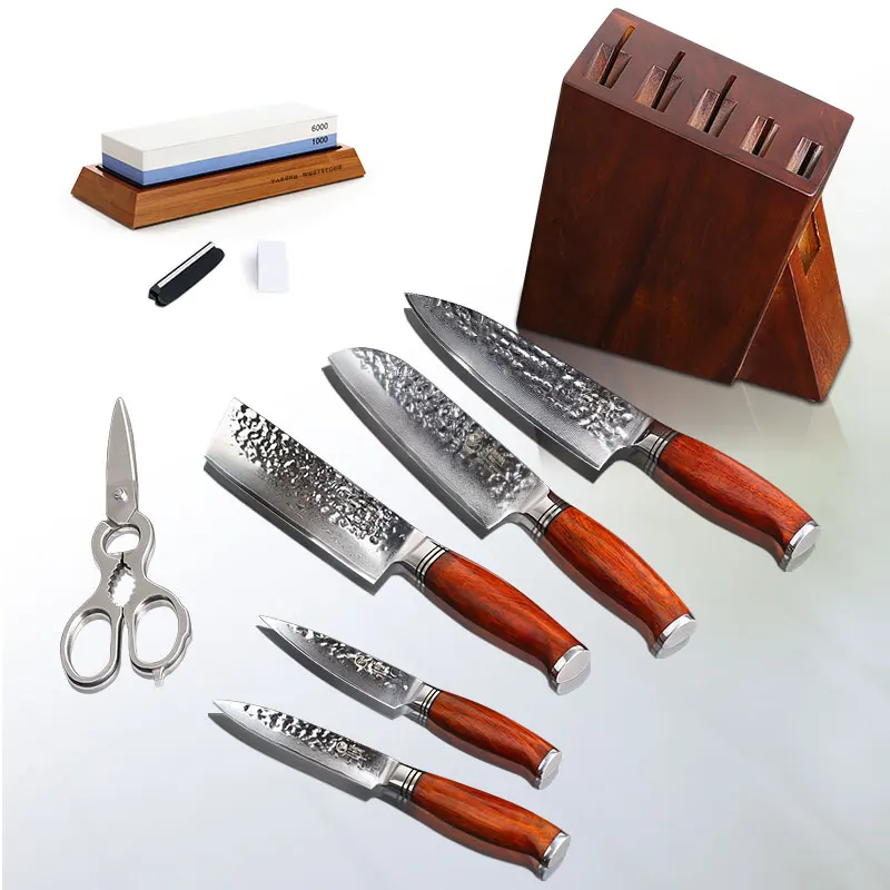 YARENH 8 PCS Kitchen Knife Set - Professional Knife Block Set - 73-Layer Damascus Steel Chef Knives Sets - Dalbergia Wood Handle
YARENH 8 PCS Kitchen Knife Set - Professional Knife Block Set - 73-Layer Damascus Steel Chef Knives Sets - Dalbergia Wood Handle