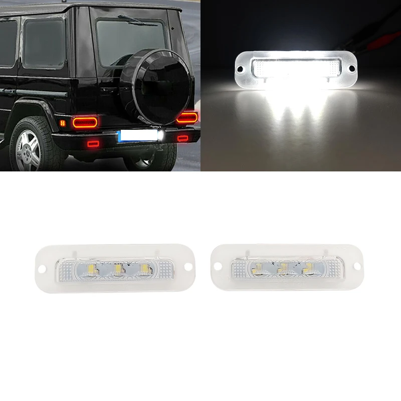2X белый номерной знак светильник светодиодный для Benz W463 G класса G500 G550 G55 G63 G65 AMG