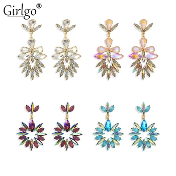 Girlgo Irregular Colored Rhinestone Dangle Drop Earring for Women Punk Flower Lobster Shaped Crystal Earring Party Jewelry Gifts 
Girlgo Irregular Colored Rhinestone Dangle Drop Earring for Women Punk Flower Lobster Shaped Crystal Earring Party Jewelry Gifts