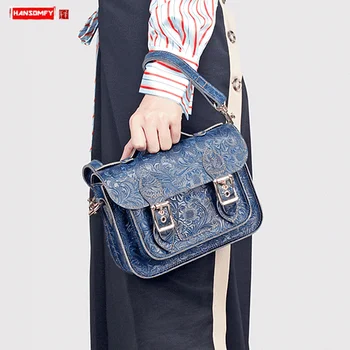 Women Bag Shoulder Messenger Bag Wild Retro Leather Female Simple Handbag Carved Flowers Small Bags New Handmade Genuine Leather 
Women Bag Shoulder Messenger Bag Wild Retro Leather Female Simple Handbag Carved Flowers Small Bags New Handmade Genuine Leather