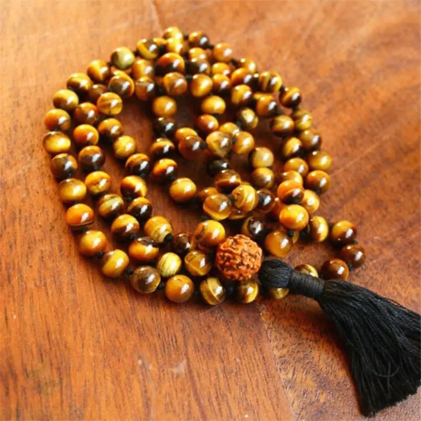 8MM Tiger Eye Gemstone Tassel Mala necklace 108 Beads Healing Fancy natural spirituality yoga Meditation Lucky Unisex chain
8MM Tiger Eye Gemstone Tassel Mala necklace 108 Beads Healing Fancy natural spirituality yoga Meditation Lucky Unisex chain