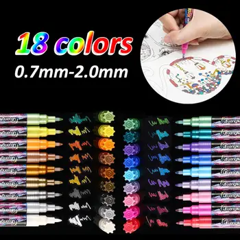 18 Colors Metallic Marker Pens, 0.7 mm Extra Fine Point Paint Pen, Metallic Painting Pens, Metallic Permanent Markers for Cards
18 Colors Metallic Marker Pens, 0.7 mm Extra Fine Point Paint Pen, Metallic Painting Pens, Metallic Permanent Markers for Cards