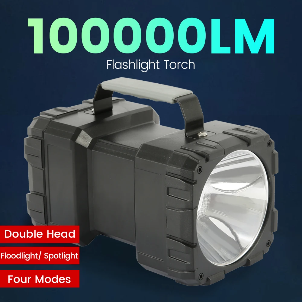 Super Bright Double Head Flashlight Searchlight USB Rechargeable Portable Outdoor Emergency Light Solar Work Light Fishing Light 
Super Bright Double Head Flashlight Searchlight USB Rechargeable Portable Outdoor Emergency Light Solar Work Light Fishing Light