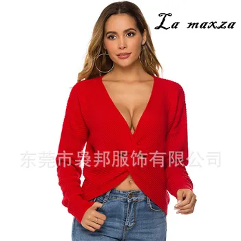 2019 Winter Fashion Criss-Cross V-Neck Sexy Women Sweaters Plus Size Long Sleeve Pullovers
2019 Winter Fashion Criss-Cross V-Neck Sexy Women Sweaters Plus Size Long Sleeve Pullovers