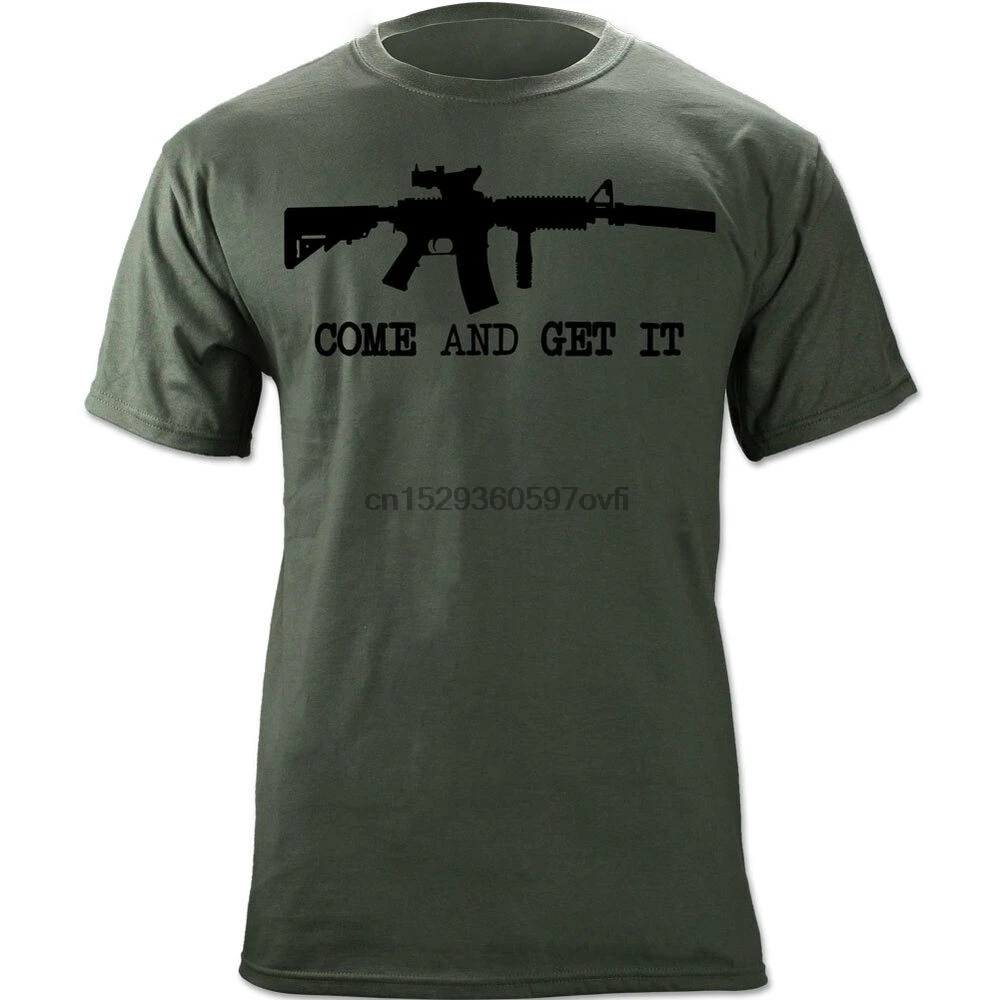 AR-15 M16 приходите и получить его в стиле милитари Стиль Молон Лабе футболка с