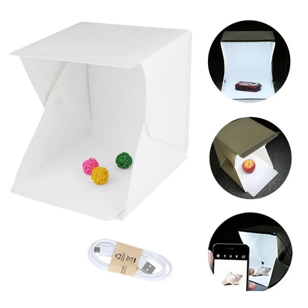 Profession Mini Folding Lightbox Photography Photo Studio Portable Led Light Soft Box Photo Background Kit for DSLR Camera
Profession Mini Folding Lightbox Photography Photo Studio Portable Led Light Soft Box Photo Background Kit for DSLR Camera