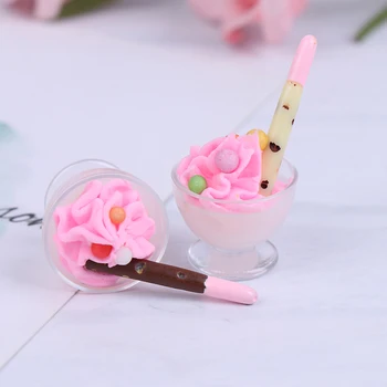 

New Mini Milkshake Ice Cream Lemon Milk Fruit Tea Water Cup Strawberry Banana Miniature Dollhouse Accessories Cups Kitchen Toys