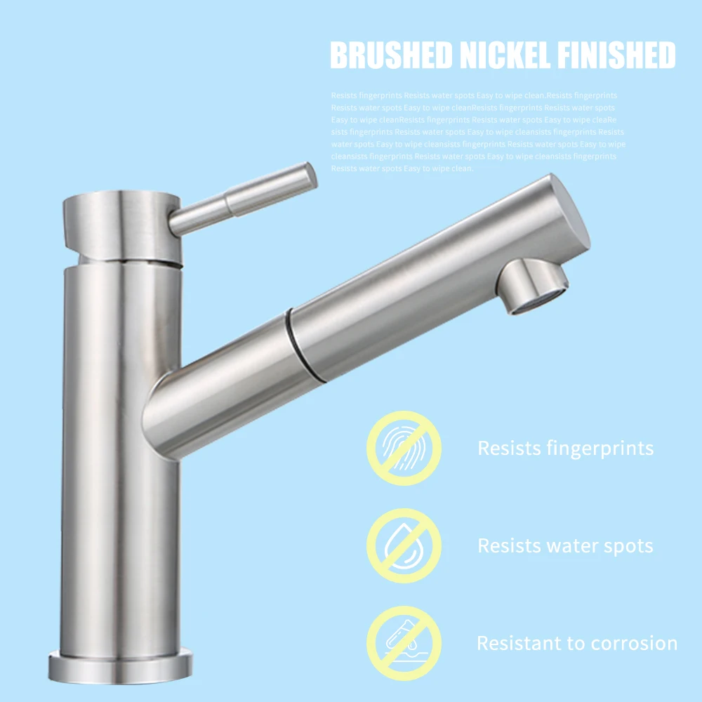 New Kitchen Faucets Single-Handle 360 Degree Rotatable Pull Down Kitchen Sink Sprayer Ceramic Valve Stainless Steel Water Tap
New Kitchen Faucets Single-Handle 360 Degree Rotatable Pull Down Kitchen Sink Sprayer Ceramic Valve Stainless Steel Water Tap