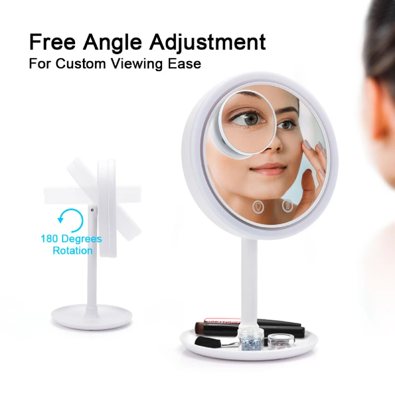 5X 10X Magnifying Makeup Mirror With LED Light 180 Degree Rotation Cosmetic Mirrors With Fan Three-in-one Makeup Vanity Mirror
5X 10X Magnifying Makeup Mirror With LED Light 180 Degree Rotation Cosmetic Mirrors With Fan Three-in-one Makeup Vanity Mirror