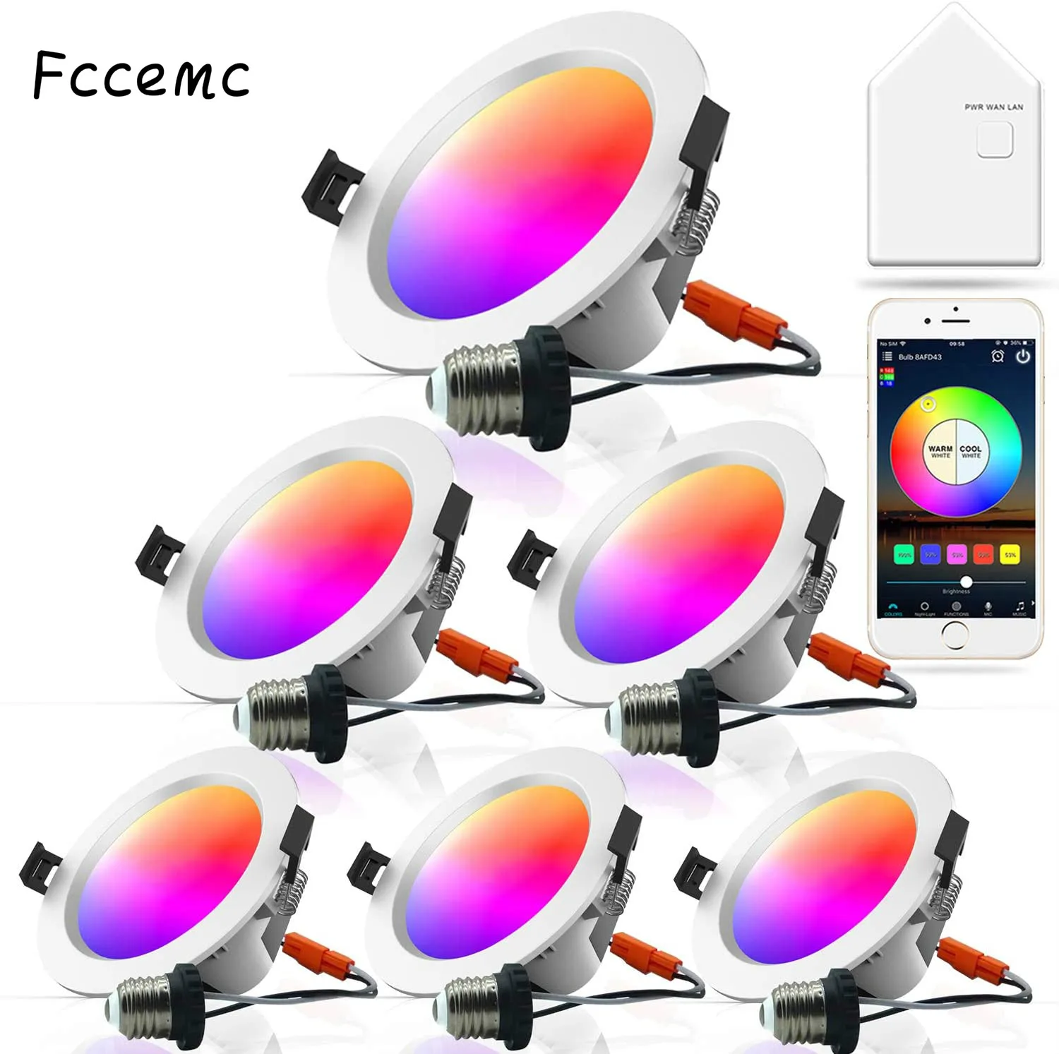 Smart WiFi&Mesh Recessed Downlights with Remote,4 Inch 9W Dimmable LED Ceiling Lights,Compatible with Alexa and Google, 6 Pack
Smart WiFi&Mesh Recessed Downlights with Remote,4 Inch 9W Dimmable LED Ceiling Lights,Compatible with Alexa and Google, 6 Pack