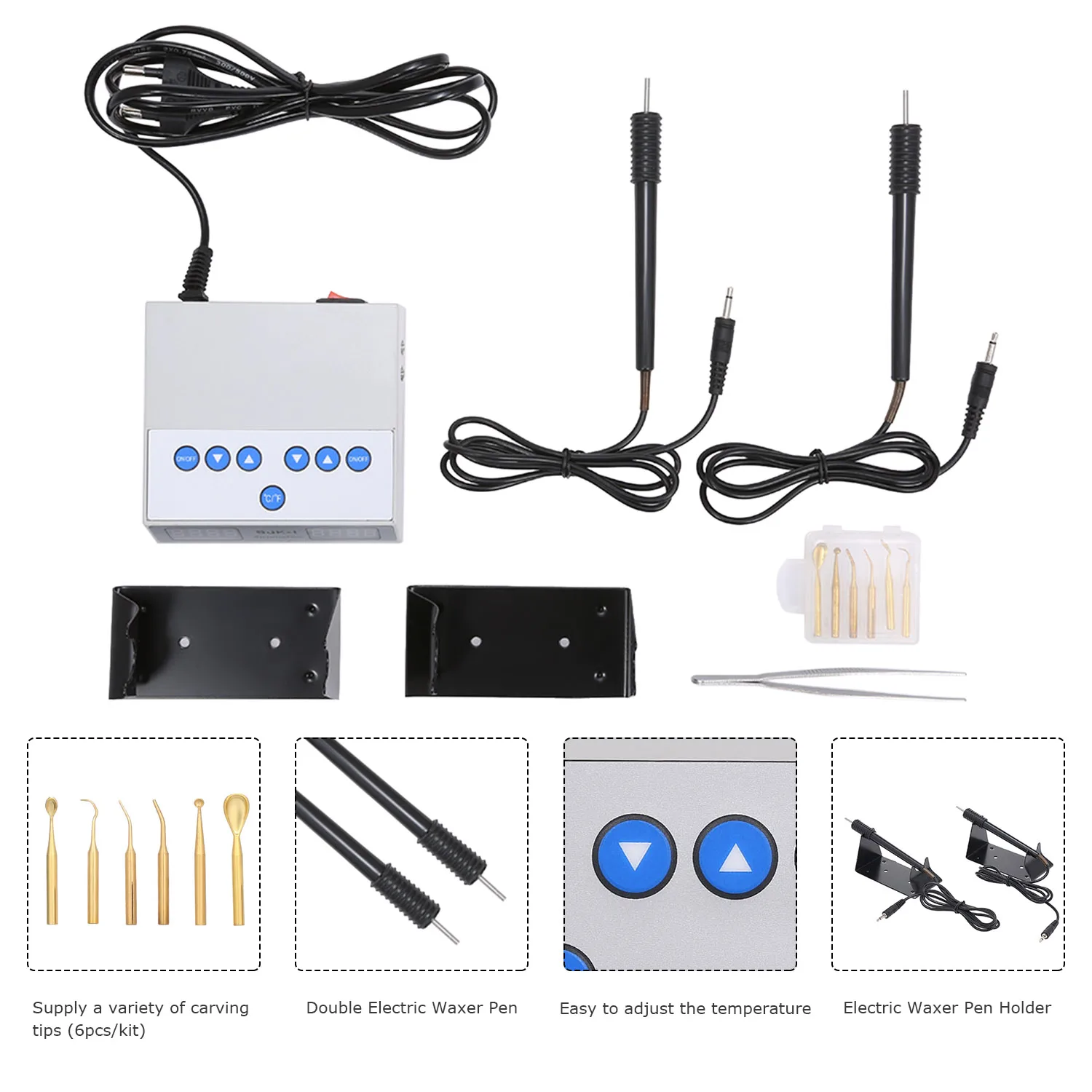 Dental Lab Digital Ultra Thin Electric Waxer Carving knife Machine Double Pen With 6 Wax Tip Pot Dental Lab Equipment
Dental Lab Digital Ultra Thin Electric Waxer Carving knife Machine Double Pen With 6 Wax Tip Pot Dental Lab Equipment