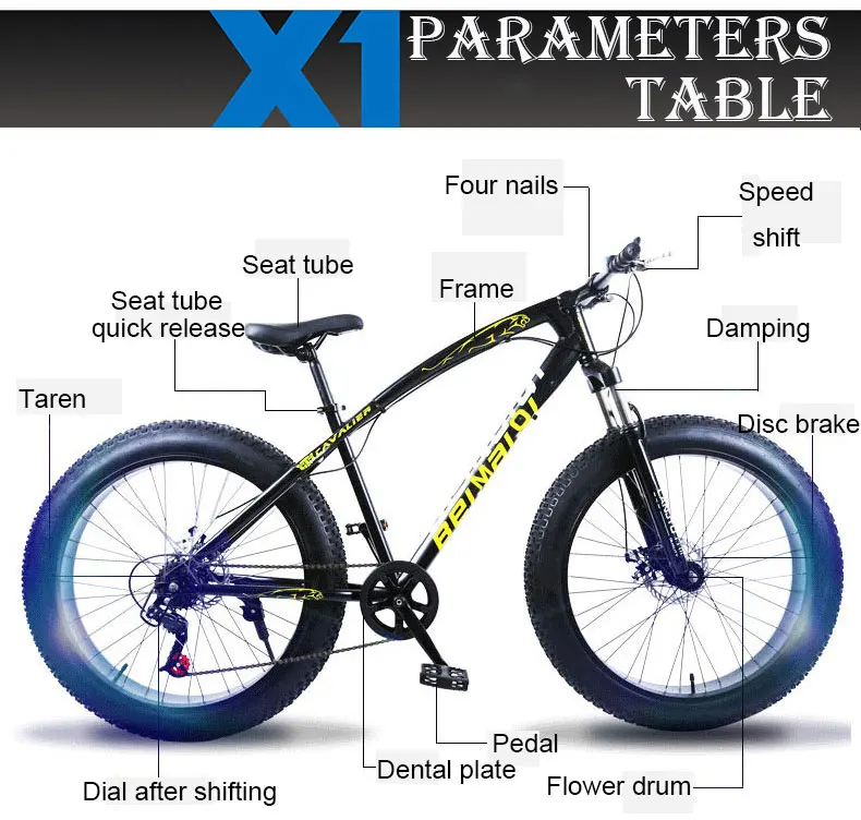 Clearance Mountain Bike Beach Snow Bike 4.0 Super Wide Tires 20/24/26 Inch Speed Off-road Bicycles Male And Female Students Adult 4 Clearance Mountain Bike Beach Snow Bike 4.0 Super Wide Tires 20/24/26 Inch Speed Off-road Bicycles Male And Female Students Adult 4