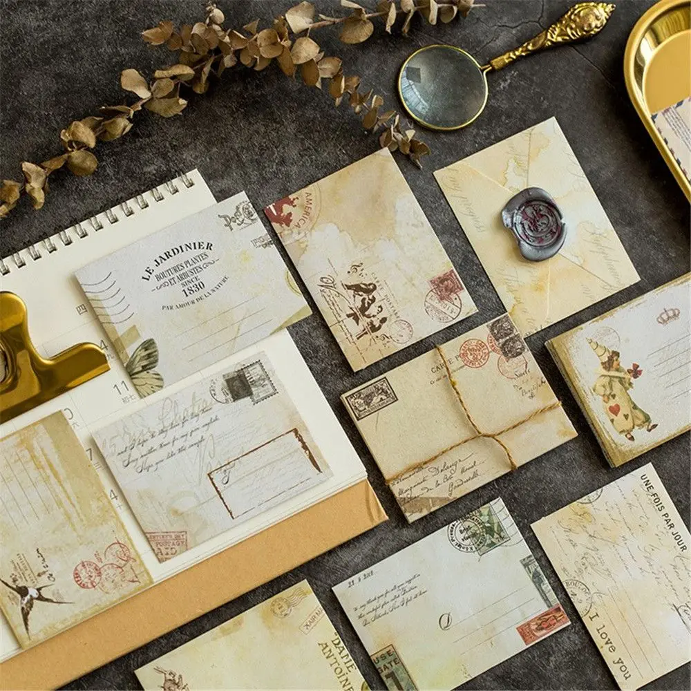 12pcs Mini European Style Blank Postcard Vintage Paper Envelopes Wedding Invitation Greeting Birthday Card Gifts Bag | Канцтовары для