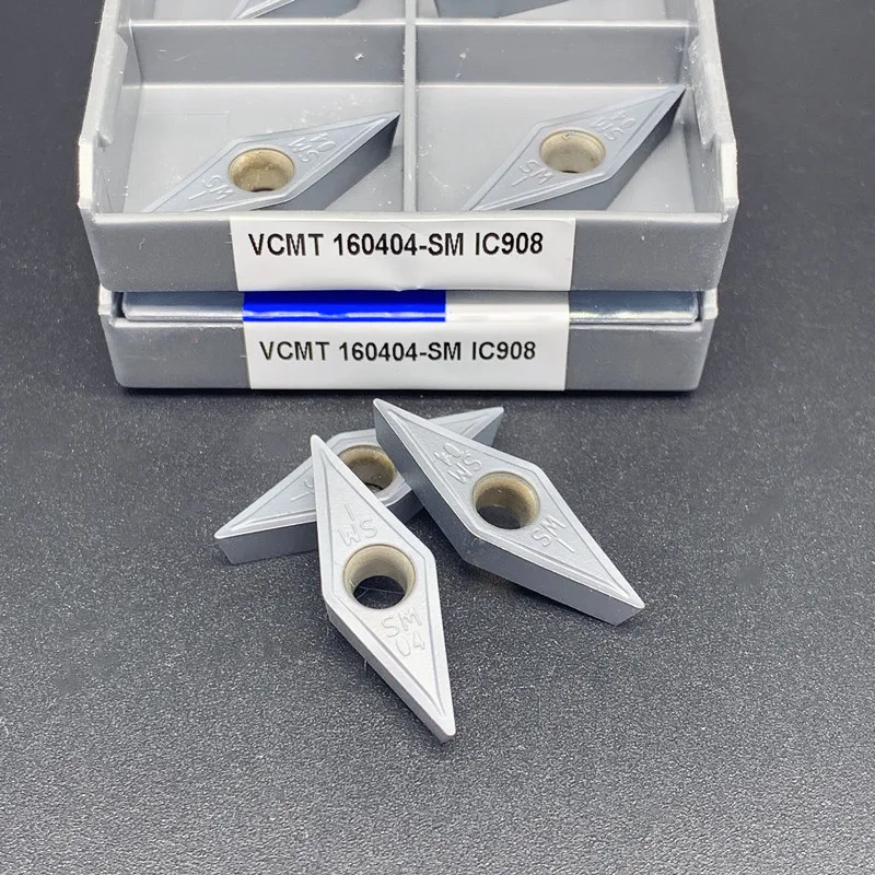 VCMT160404/08-SM IC907/IC908 Carbide Turning Insert Internal Turning Knife Blade cnc tool parts Lathe tools Metal cutting tools
VCMT160404/08-SM IC907/IC908 Carbide Turning Insert Internal Turning Knife Blade cnc tool parts Lathe tools Metal cutting tools