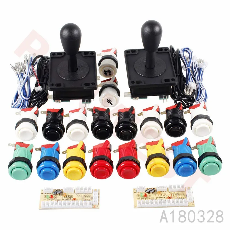 Classic Arcade Game DIY Part for Mame USB Cabinet 2XZero Delay USB Encoder to PC Games+2X 8 Way Joystick+18xArcade Push Buttons
Classic Arcade Game DIY Part for Mame USB Cabinet 2XZero Delay USB Encoder to PC Games+2X 8 Way Joystick+18xArcade Push Buttons